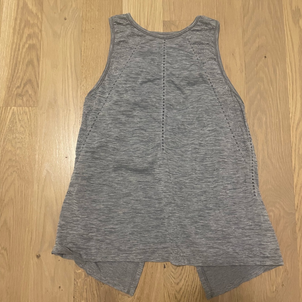 Athleta Foothill Heathered Grey Split Back Tank T… - image 3